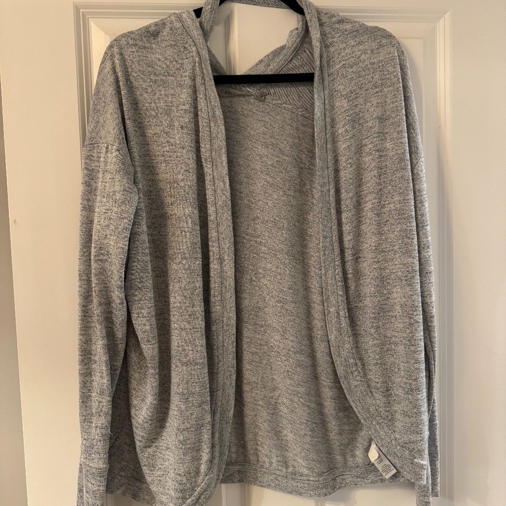 Athleta gray/light blue open sweater